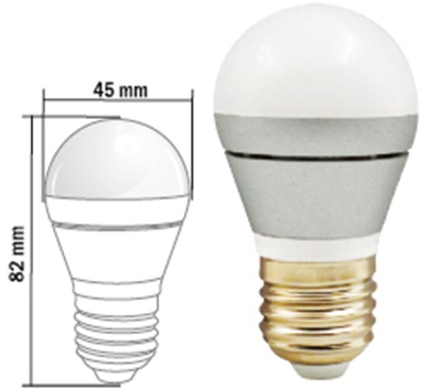Лампа алюминиевая светодиодная шар е27